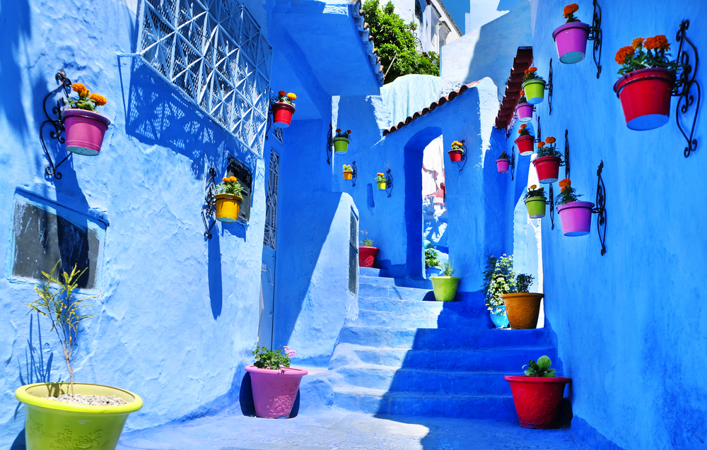 traditionelle marokkanische Architekturdetails in Chefchaouen, Marokko