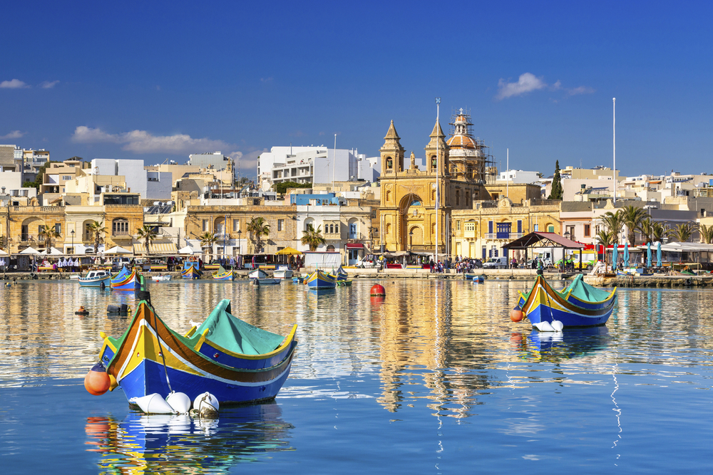 Fischerhafen in Valletta auf Malta